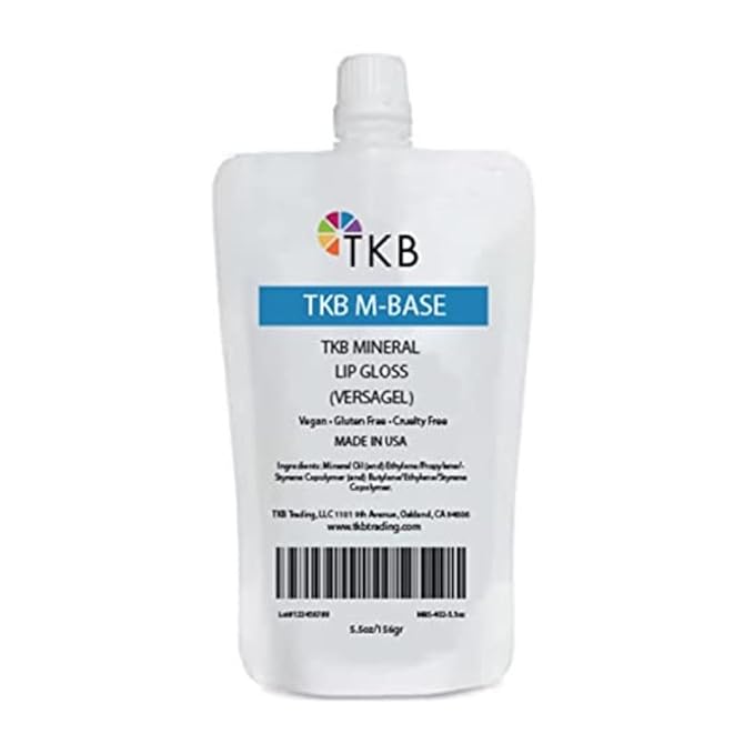 TKB Mineral Lip Gloss (M-Base) | Clear Versagel Base for DIY Lip Gloss, Made in USA (5.5oz (156g))