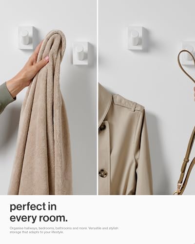 LARHN White Wall Hooks, Wall Mounted Coat Hooks - Image 5