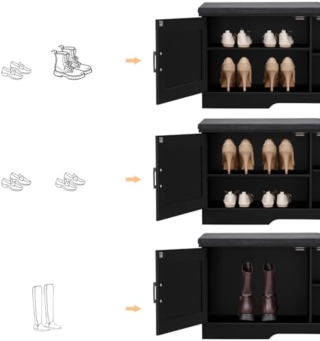 HOMSHO Farmhouse Shoe Storage Bench - Image 6