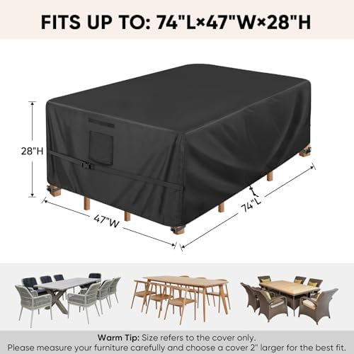 BALEINE Patio Furniture Covers Waterproof, Heavy Duty Outdoor Table Cover - Image 2