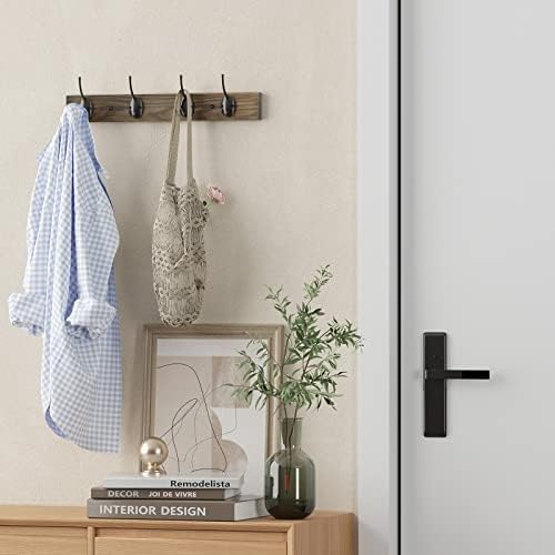 VERTORGAN 1 Pack Wall Mounted Wooden Hat Rack, 4 Hooks Entryway - Image 2