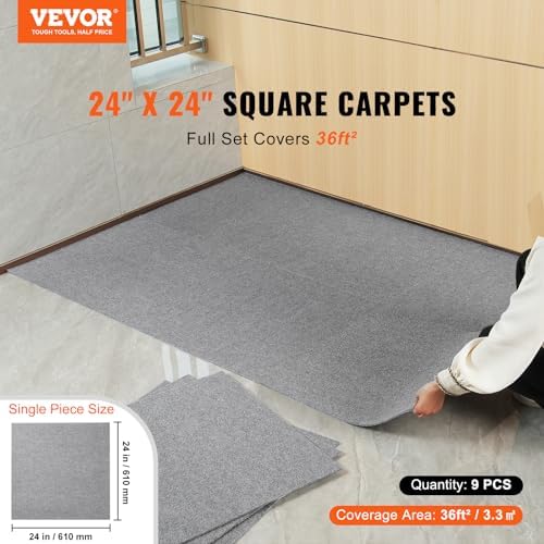 VEVOR 24 x 24 Peel and Stick Carpet Tiles Squares - Image 2