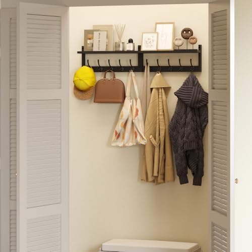 AMBIRD 34.2" Extra Long Wooden Wall Hook Rack - Image 3