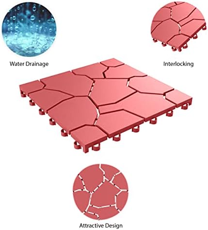 Pure Garden 12-Pack Polypropylene Interlocking Patio Deck Tiles - Image 5