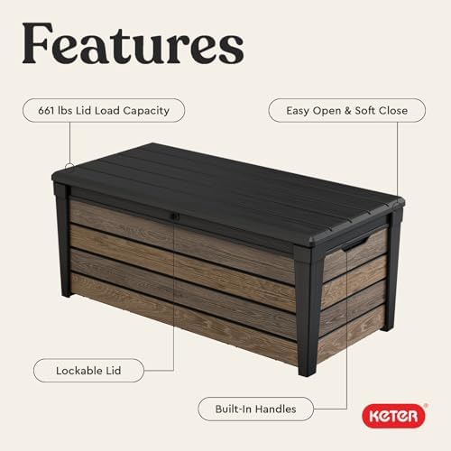 Keter Signature Collection 120 Gallon Resin Deck Box Organization and Storage - Image 4