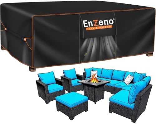 Enzeno Patio Furniture Cover Outdoor Waterproof 90" L x 90" W x 35" H by Enzeno