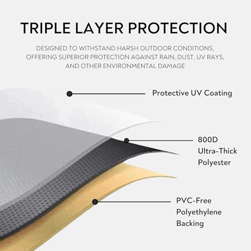 24D x 24W x 36H UV-proof Waterproof Furniture Patio Cover 800D white cream - Image 4