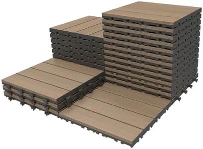 Interlocking Deck Tiles Outdoor Waterproof, Composite Patio Flooring by SHPAIDIRECT