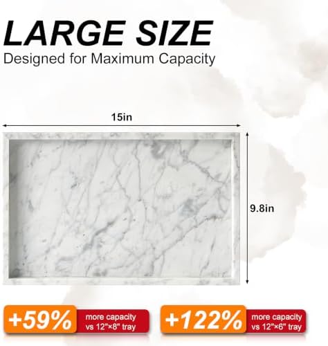 Real Natural Large Marble Tray for Bathroom, Kitchen Counter - Image 2