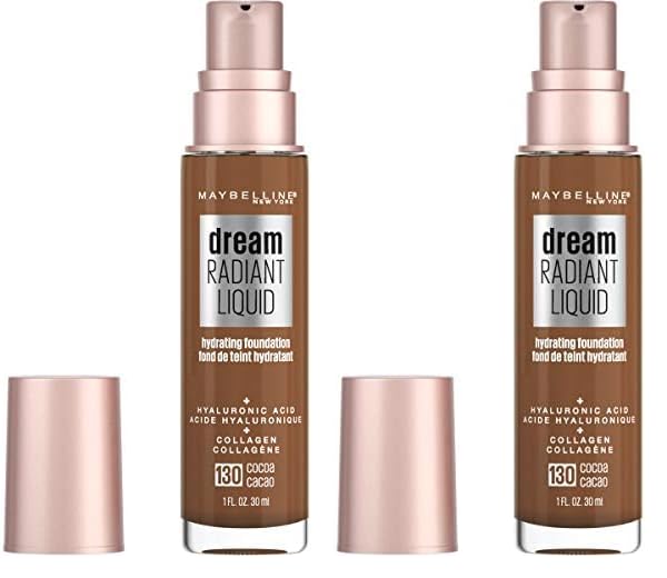 Maybelline Dream Radiant Liquid Medium Coverage Hydrating Makeup, Lightweight Liquid Foundation, Cocoa, 1 Count (Pack of 2)