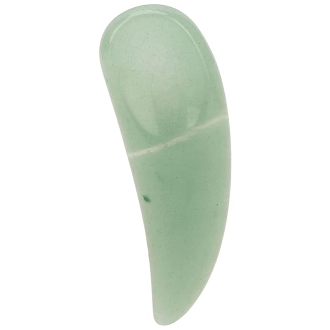 Spatula Scoop, Curved Cosmetic Spatula Scoop Mini Gua Sha Jadestone Curved Makeup Eye Cream Cosmetic Spatula Reduce Puffiness, Bags And Dark Circles Under the Eyes (Green)