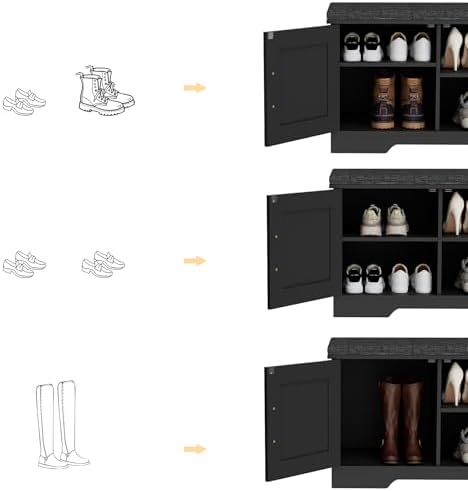 HOMSHO Farmhouse Shoe Storage Bench - Image 5