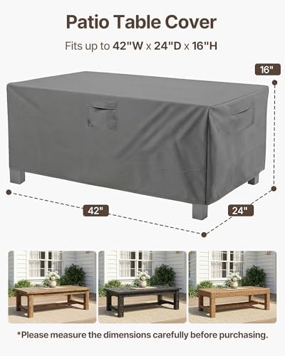 Vailge Outdoor Table Cover Rectangular, Patio Furniture Covers Waterproof - Image 2