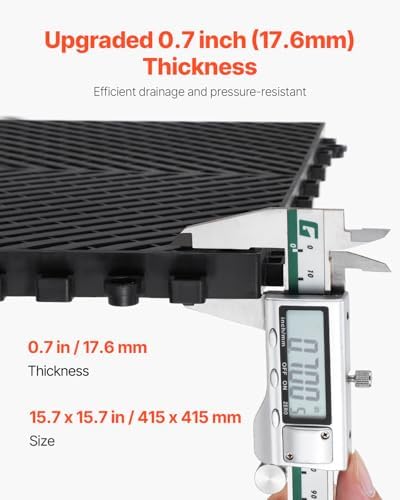 VEVOR Interlocking Drainage Mat, 15.7” x 15.7” Modular Interlocking Cushion - Image 3