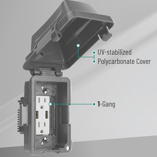 Bates- Weatherproof Electrical Outlet Cover, Outdoor Plug Cover - Image 3