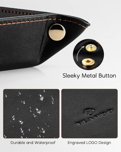 VLANDO Valet Tray, Foldable PU Leather Catchall Tray - Image 6