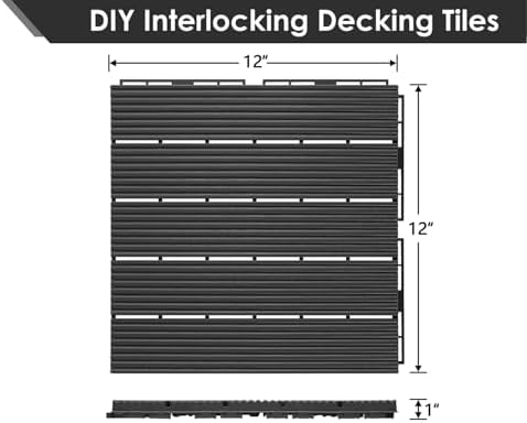 PrimeZone 36 PCS Plastic Interlocking Patio Deck Tiles Outdoor All Weather - Image 2