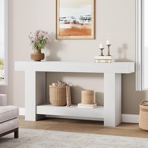 GarveeHome 63" Farmhouse 2-Tier Console Table by GarveeHome