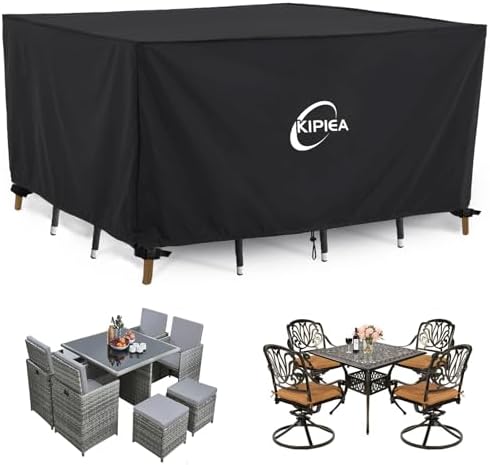 Kipiea Patio Furniture Covers Waterproof Winter, Heavy-Duty Outdoor Furniture by Kipiea