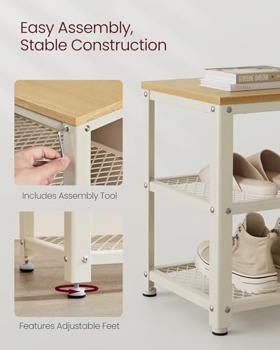 VASAGLE 3-Tier Shoe Rack, Storage Bench - Image 6