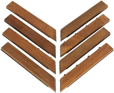 Bare Decor EZ-Floor Corner Trim Piece Interlocking Flooring in Solid Teak Wood by BareDecor