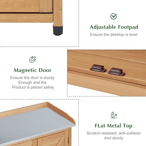 Outdoor Storage Cabinet & Potting Bench Table - Image 6