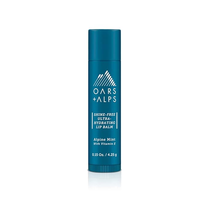 Oars + Alps Shine Free Lip Balm, Ultra Hydrating Lip Care Infused with Vitamin E, Alpine Mint Scent, 0.45 Oz Each, 3 Pack