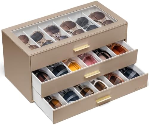 VLANDO 18-Slot Sunglasses Organizer Case by VLANDO