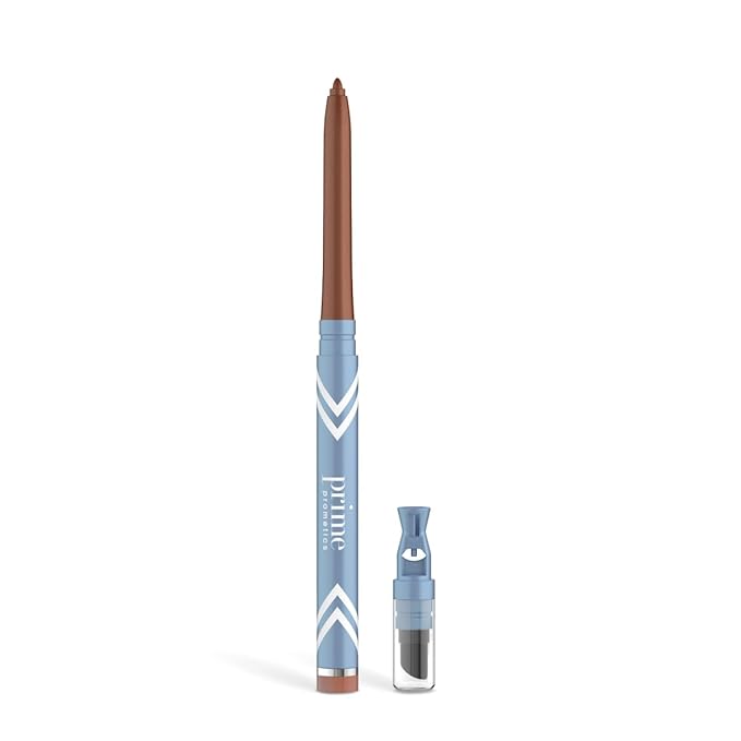 PrimeEyes Glide Eyeliner for Mature Women – Waterproof, Long-Stay and Mess-Proof – Gel Creme Texture, Discreet Sharpener and Effective Smudger (Copper Metallic)