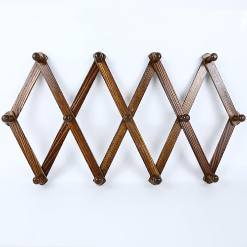 AMAPON Accordion Wall Hanger Expandable Coat Hat Rack 13 Peg Hook - Image 6