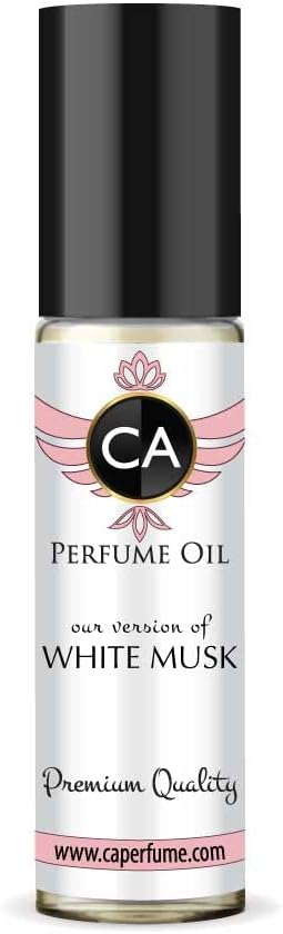 CA Perfume Impression of Emra White Musk For Women Replica Fragrance Body Oil Dupes Alcohol-Free Essential Aromatherapy Sample Travel Size Concentrated Long Lasting Attar Roll-On 0.3 Fl Oz/10ml