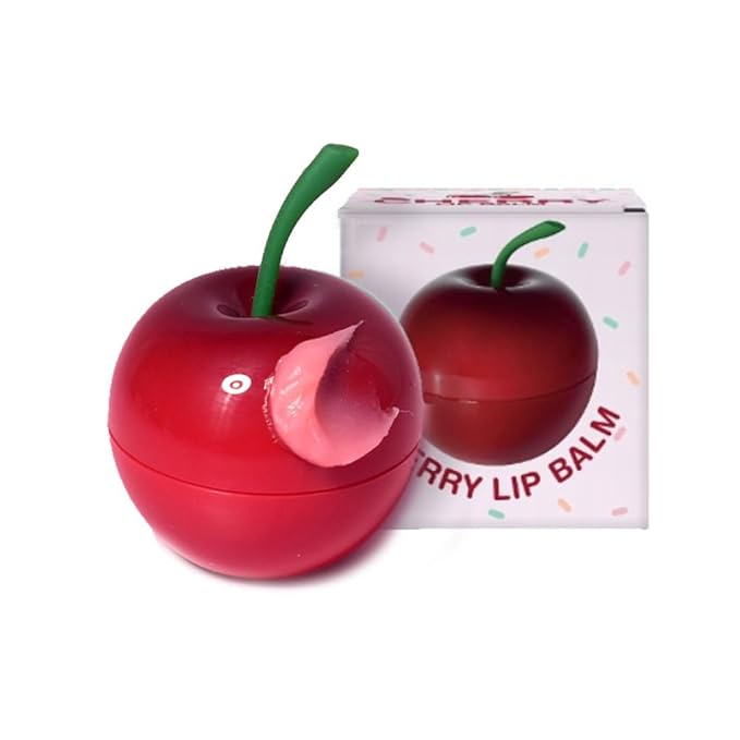 PS.PRETTYSKIN Moisturizing Korean Vegan Lip Balm 0.31oz. (9g) Smooth, Soft Texture, Hydrating, Natural Shine, Glossy (Cherry)