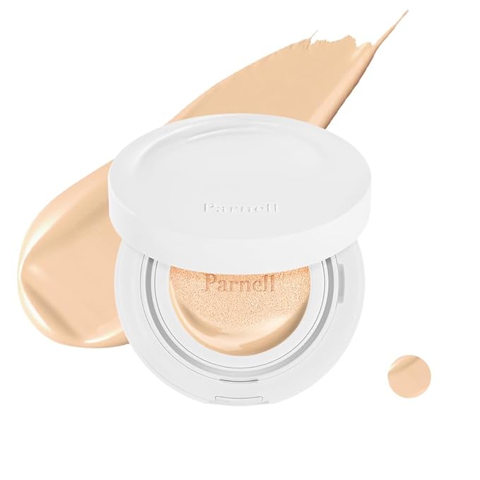 Parnell Cicamanu Serum Cushion - Moisturizing Foundation for Soothing, Coverage, Glass Skin and Lightweight for Sensitive and Dry Skin Pearl Skin (0.52 Fl Oz) (19N)
