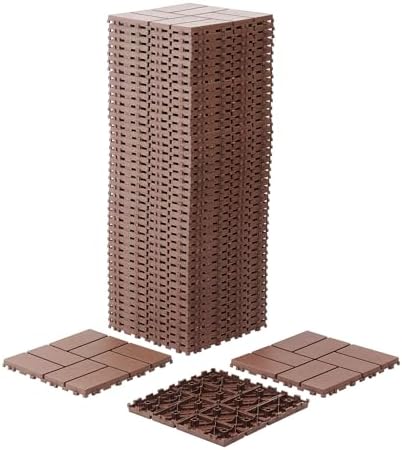44 Pack Interlocking Deck Tiles, 12x12 Inch Modern Plastic Outdoor Flooring - Image 6