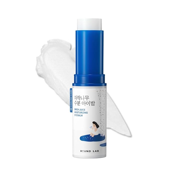 ROUND LAB Birch Juice Icy Cooling Eye Stick – Depuffing Glow Booster Balm for Puffy Eyes, Dark Circles, Fine Lines | On-the-Go Moisturizer | Korean Skincare | 0.35 oz