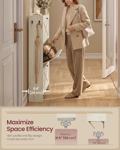 VASAGLE Narrow Shoe Storage Cabinet Organizer - Image 4