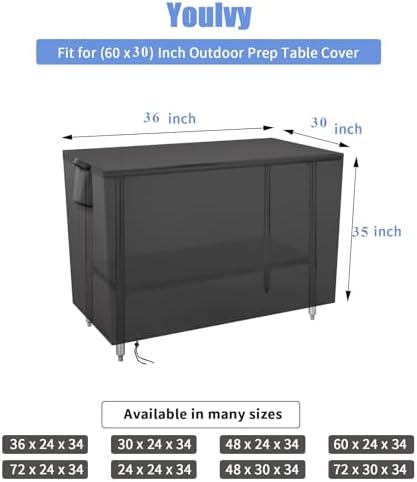 Outdoor Prep Table Cover for Metal BBQ Cart Table - Image 3