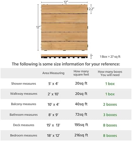 Yaheetech 11PCS Interlocking Deck Tiles Outdoor Patio Floor, Natural Wood - Image 5