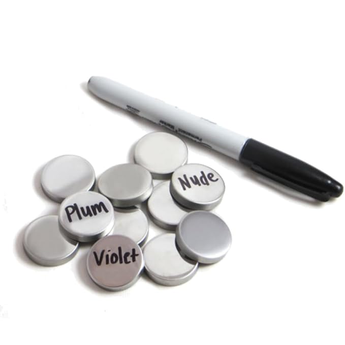Silver Empty Round Metal Pans 60 Pack for Eyeshadow Palette Magnetic Makeup Palette (26mm)