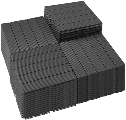 PrimeZone 54 PCS Plastic Interlocking Patio Deck Tiles Outdoor All Weather by PrimeZone