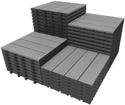 Interlocking Deck Tiles Outdoor Waterproof, Composite Patio Flooring by SHPAIDIRECT