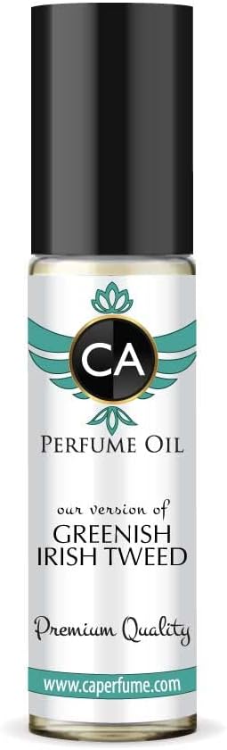 CA Perfume Impression of Greenish Irish Tweed For Men Replica Fragrance Body Oil Dupes Alcohol-Free Essential Aromatherapy Sample Travel Size Concentrated Long Lasting Attar Roll-On 0.3 Fl Oz/10ml
