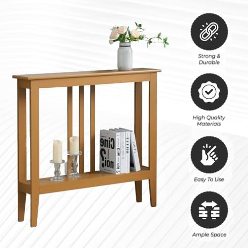 Kings Brand Narrow Console Table w/Storage Shelf - Image 5