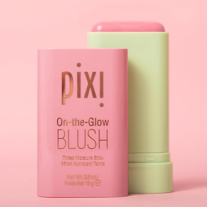 Pixi On-the-Glow Blush, Hydrating Tinted Moisture Blush Stick with Ginseng, Aloe Vera & Fruit Extracts, For Cheeks & Lips, 19g / 0.6oz, Paraben-Free (Fleur)