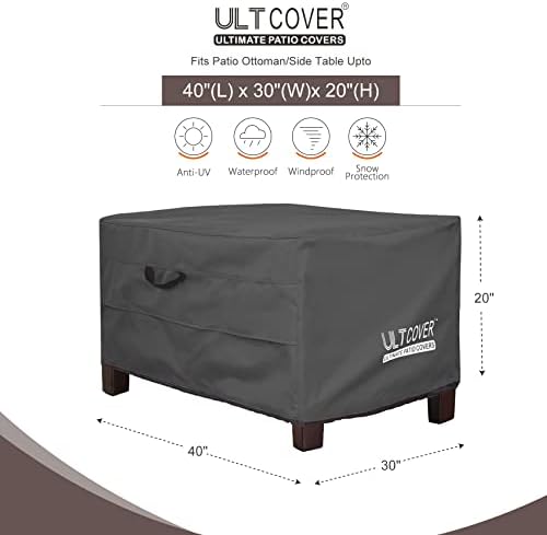 ULTCOVER Waterproof Patio Ottoman Cover 40L x 30W x 20H in - Image 2