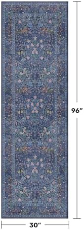Dark Blue 2'6" x 8' Runners for Hallways Non Slip, Extra Long Floor Runner for - Image 2