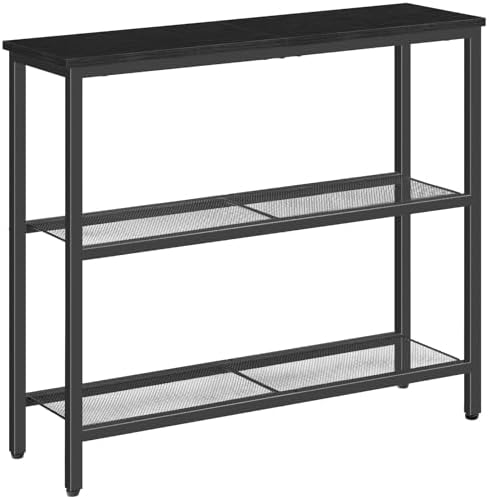 HOOBRO 29.5" Narrow Console Table, 3 Tier Entryway Table, Thin Sofa Table by HOOBRO