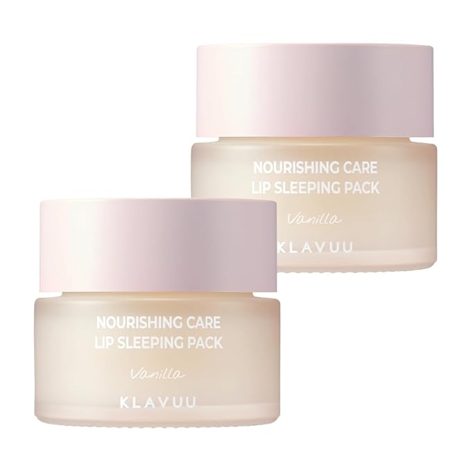 Klavuu Nourishing Care Lip Sleeping Pack (Vanila & Vanila) - Overnight Exfoliating & Nourishing Lip Mask for Dry Lips - Natural Moisturizing Lip Oil - Lip Treatment Balm to Repair & Protect Lips
