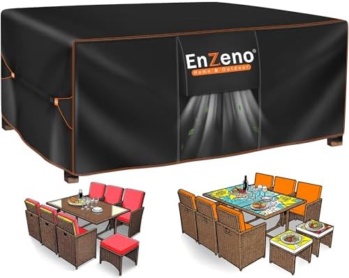 Enzeno Patio Furniture Cover Outdoor Waterproof 84" L x 44" W x 28" H by Enzeno