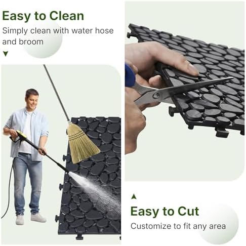 Rovibek 60PCS Plastic Interlocking Deck Tiles - Image 6